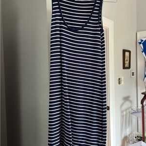 BB Dakota Blue and White Sleeveless Sundress